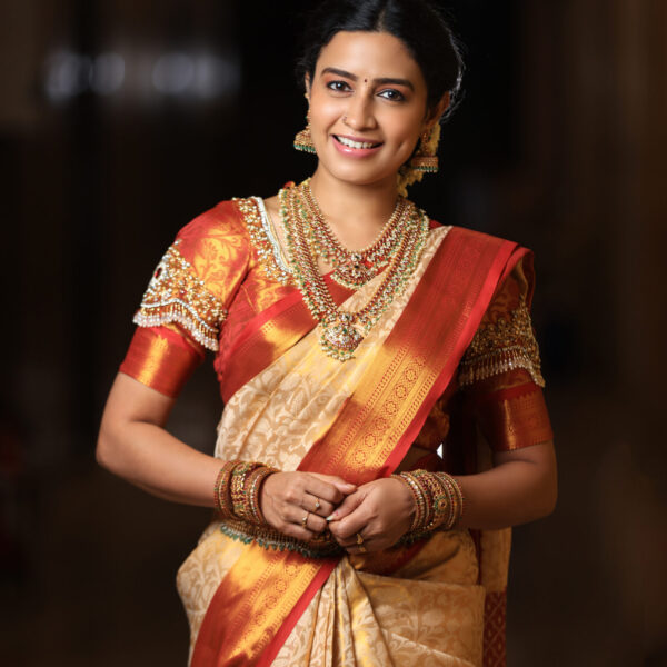 Premium Tissue Silk Saree – Gold