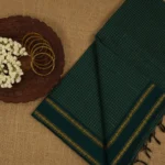 Mangalyam checked cotton - peacock green