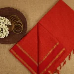 Mangalyam checked cotton - red