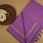 Mangalyam checked cotton - Lilac purple