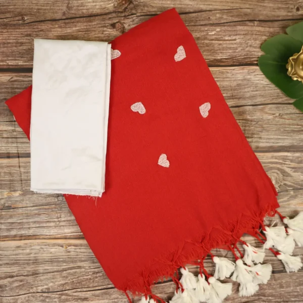 Love khadi cotton - red