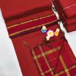 Mangalyam checked cotton - red