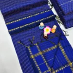 Mangalyam checked cotton - Royal blue