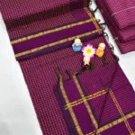 Mangalyam checked cotton - Deep magenta