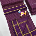 Mangalyam checked cotton - Dark wine