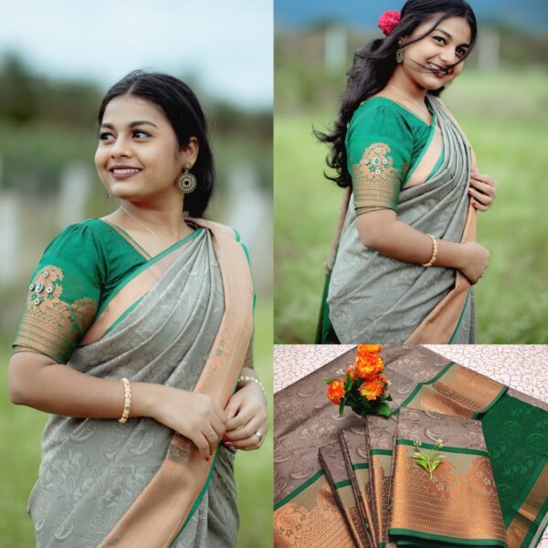 poondhamil sarees - Grey