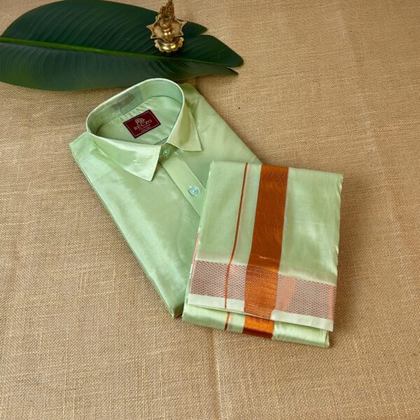 Copper zari shirt & dhoti