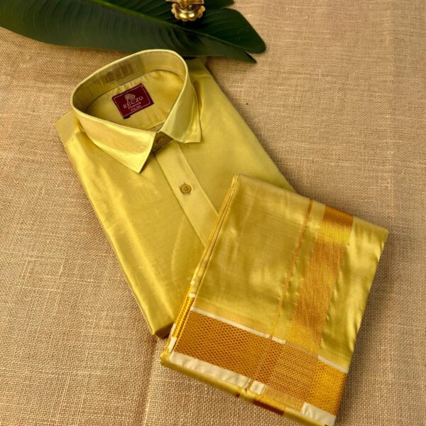 Golden Zari shirt & dhoti