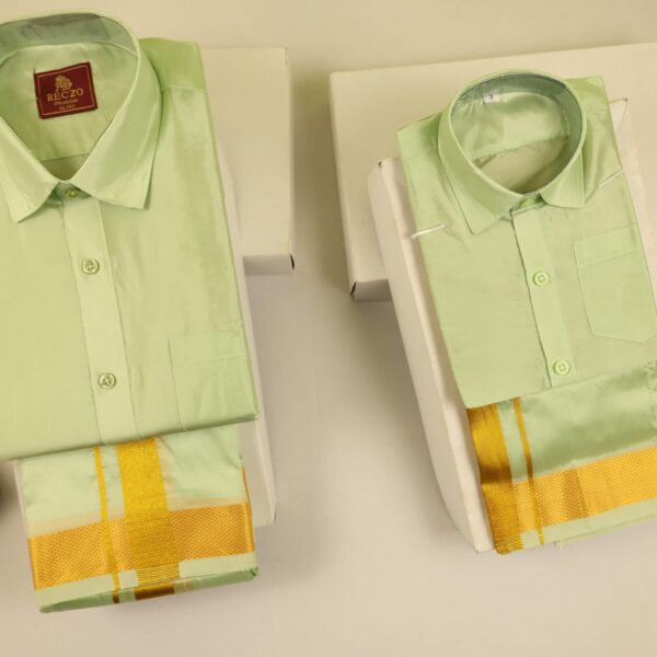 Dad & Son Matching Gold zari combo