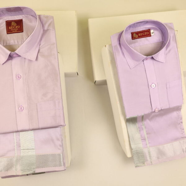 Dad & Son Matching Silver zari  combo