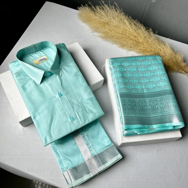 Silver couple combo - pastel blue