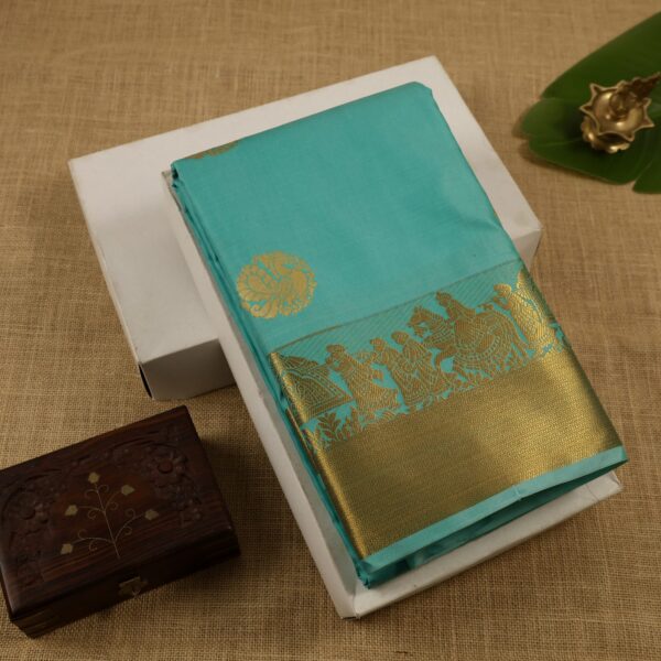 Kanchi soft silk - peacock green