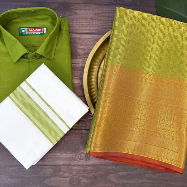 Traditional couple outfits T504 - olive green