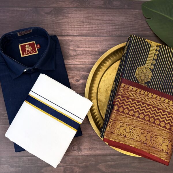 Traditional couple outfits T504 - navy blue