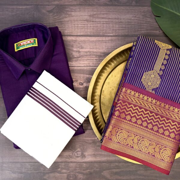 Traditional couple outfits T504 - purple