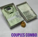 Silver zari couple combo - Marine Grey