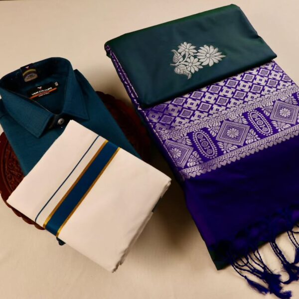 Modest couple set - peacock blue