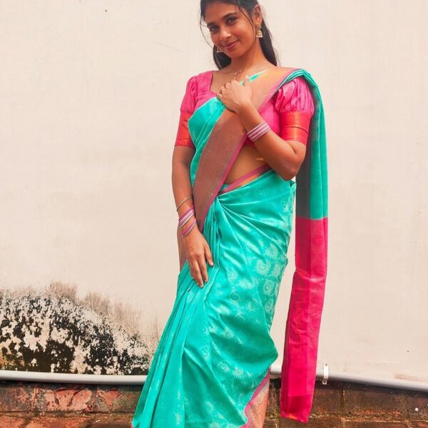 Poondhamil silk sarees - sea green