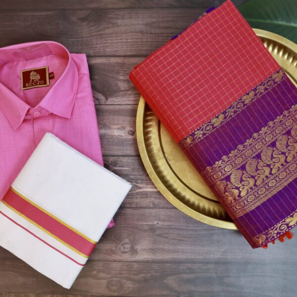 Traditional couple combo T505 - pink rose
