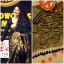 Dual tone Khadi Tissue Gini work - Antique Gold