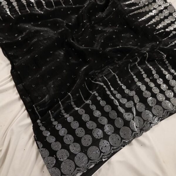 Fendy satin saree F405 - black