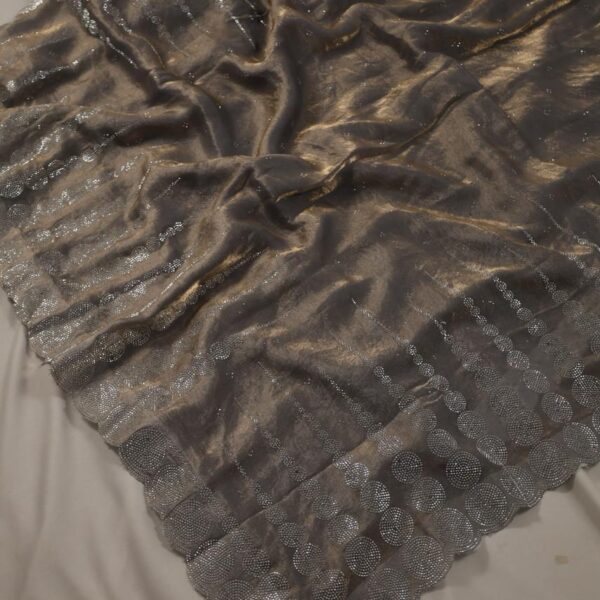 Fendy satin saree F405 - light grey