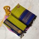 Checked Kalyani cotton - florence with blue