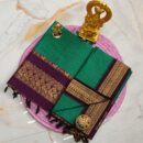 Checked Kalyani cotton - peacock green