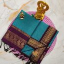 Checked Kalyani cotton - peacock blue