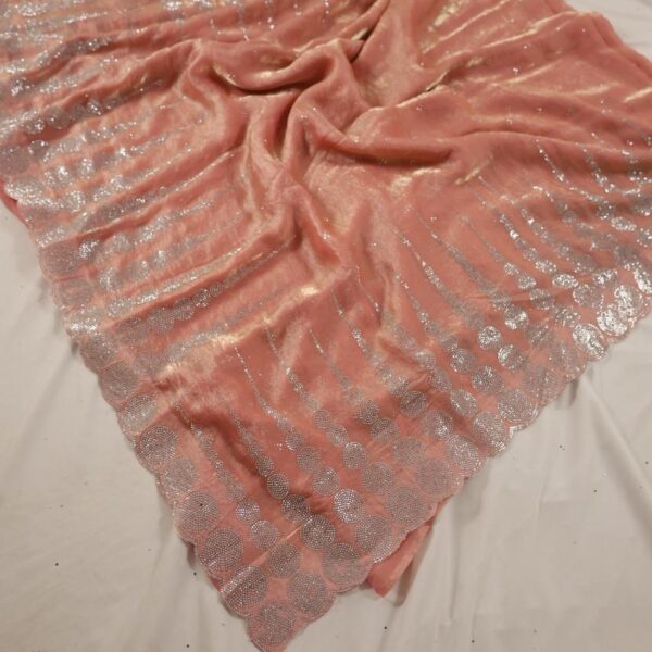 Fendy satin saree F405 - Pastel Pink