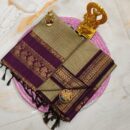 Checked Kalyani cotton - sandalwood gold