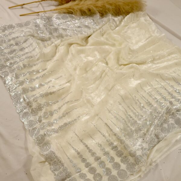 Fendy satin saree F405 - white