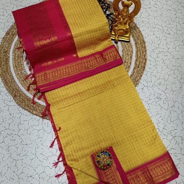 Checked Kalyani cotton - mango