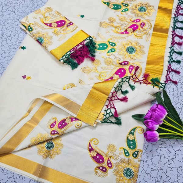 kerala cotton saree